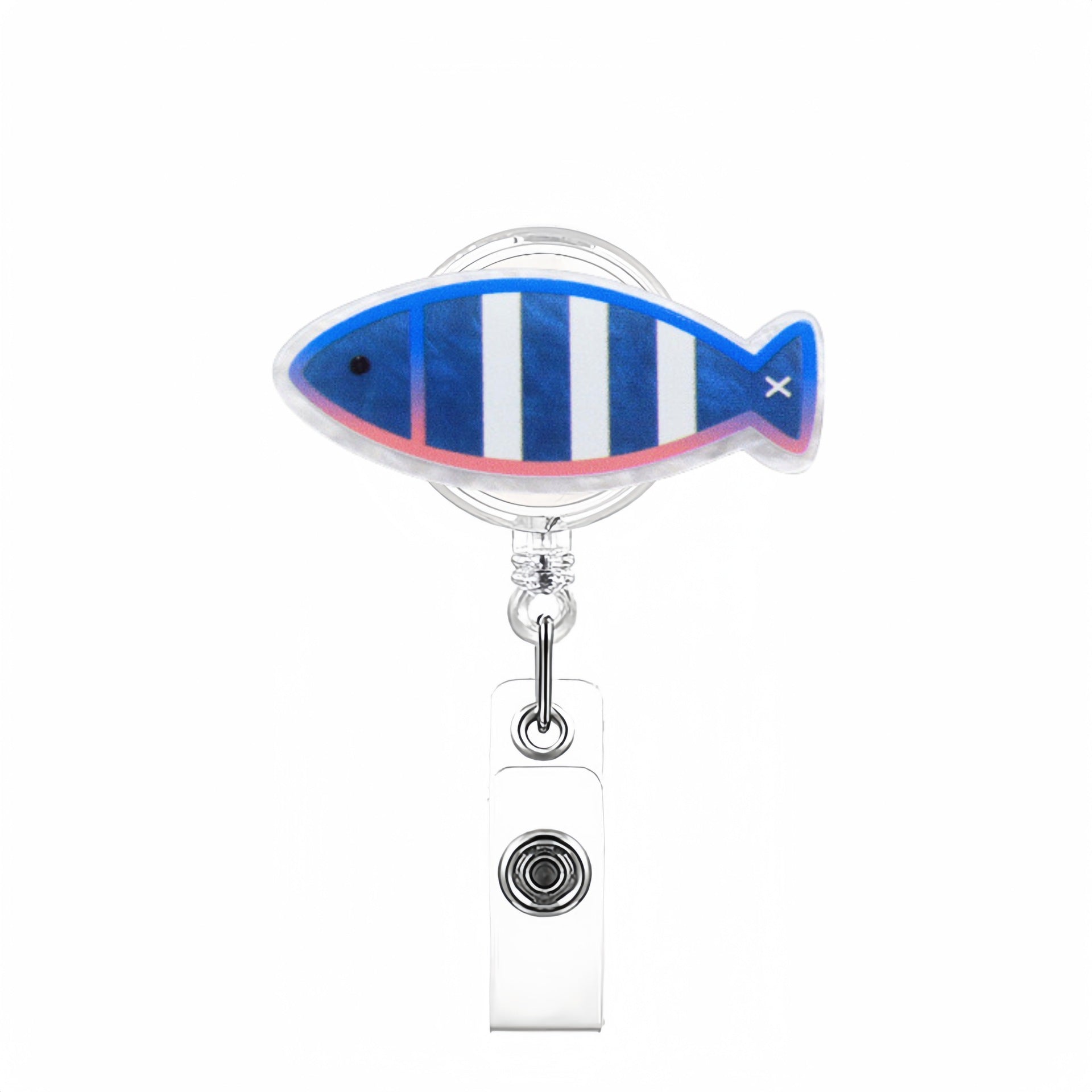 Wholesale Colorful marine animal creative retractable badge clip keychain