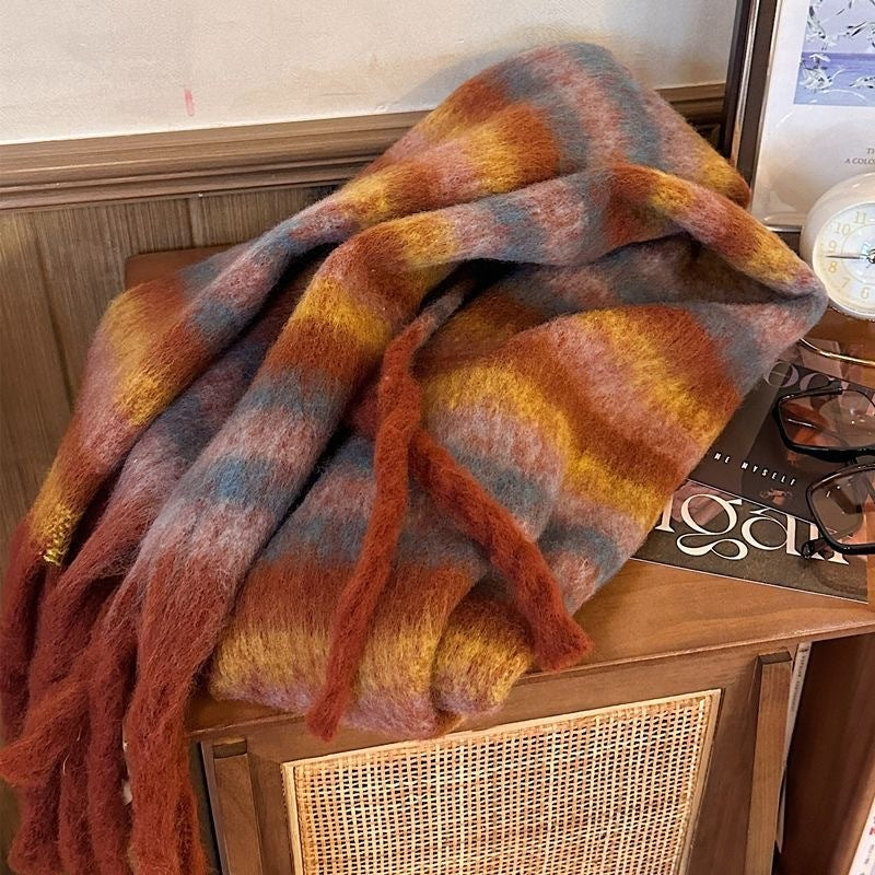 Wholesale Colorful Warm Striped Acrylic Scarf