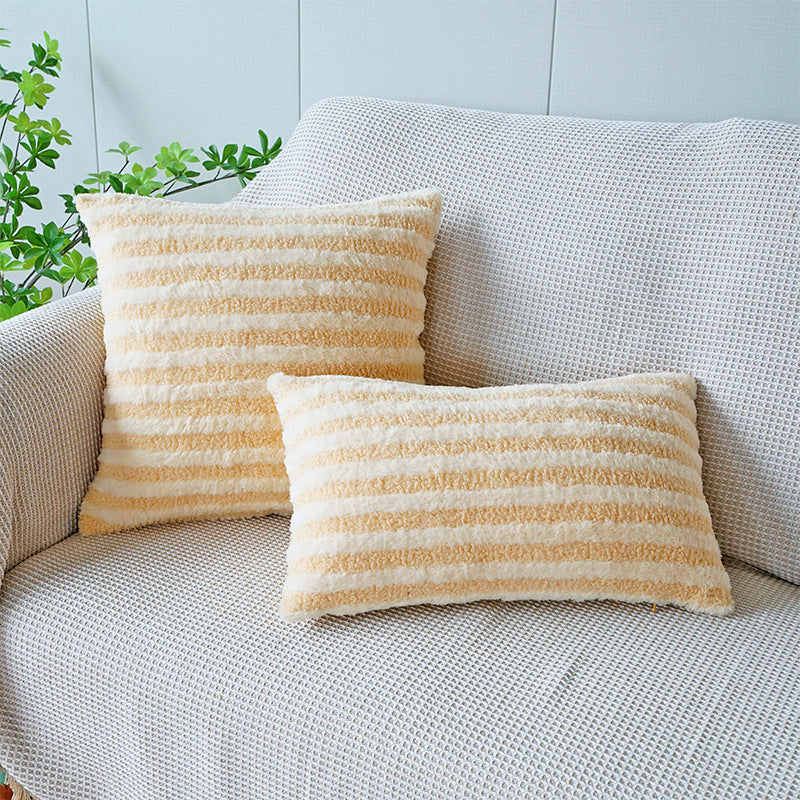 Wholesale Wool Jacquard Plaid Plush Pillowcase
