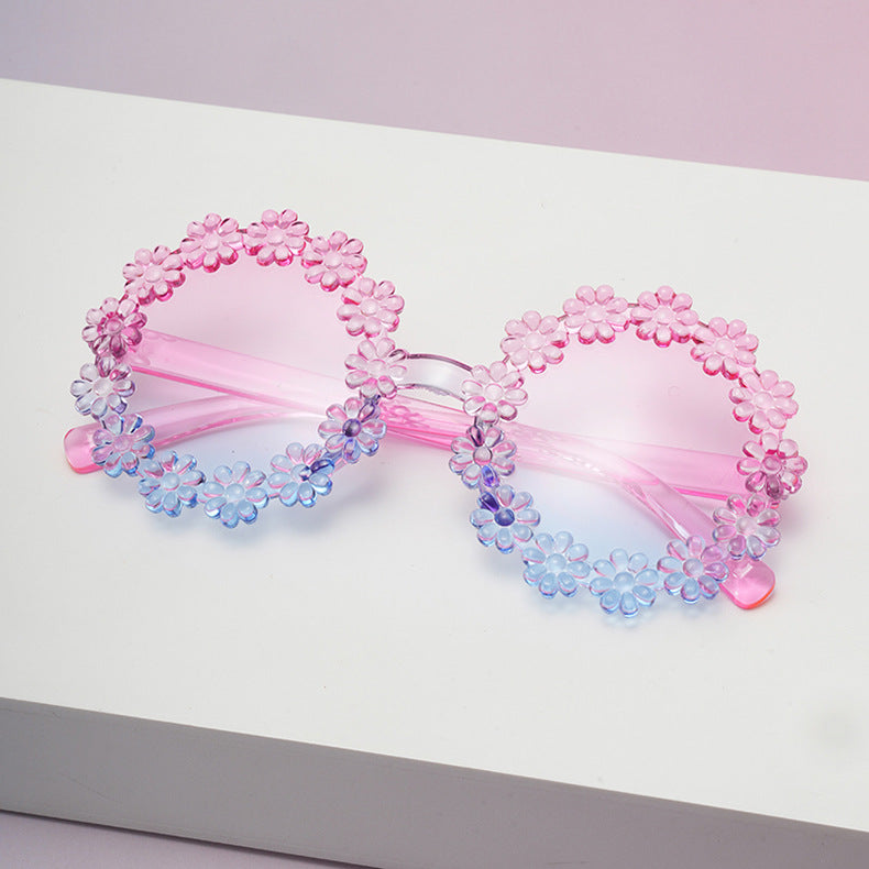 Wholesale daisy children's round petal cute UV protection sunglasses
