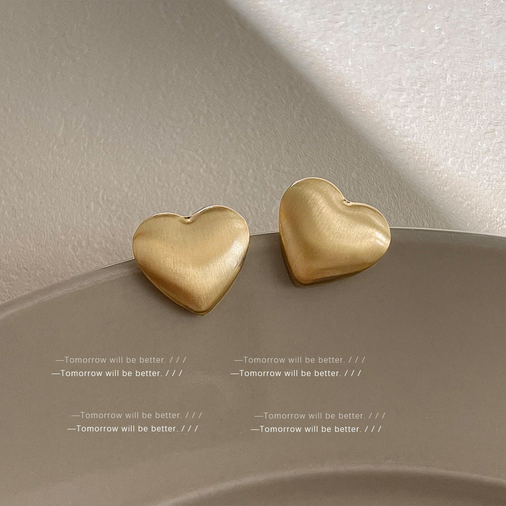 Wholesale Golden brushed frosted geometric earrings