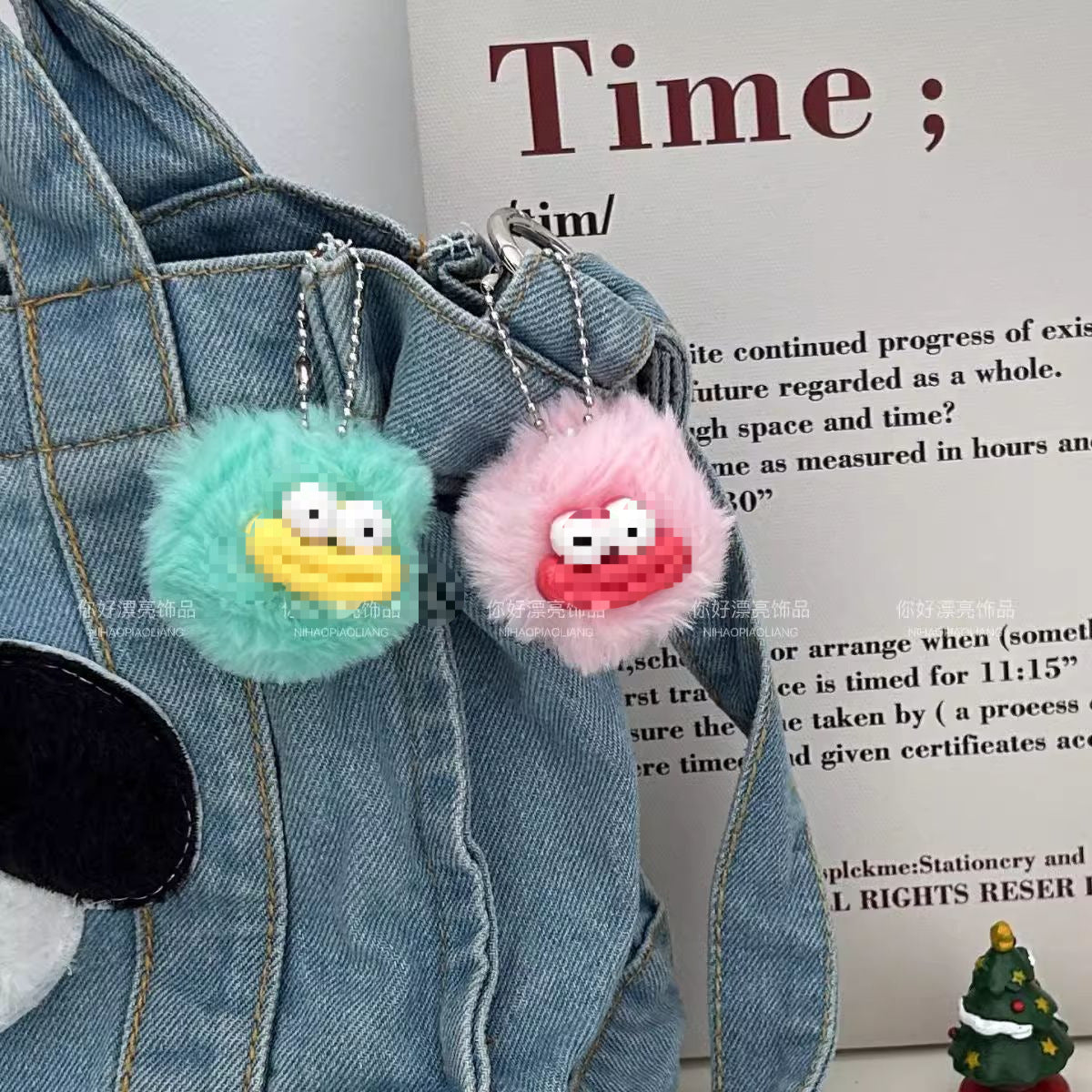 Wholesale Funny Sausage Mouth Fur Ball Keychain Fun Couple Girlfriend Keychain