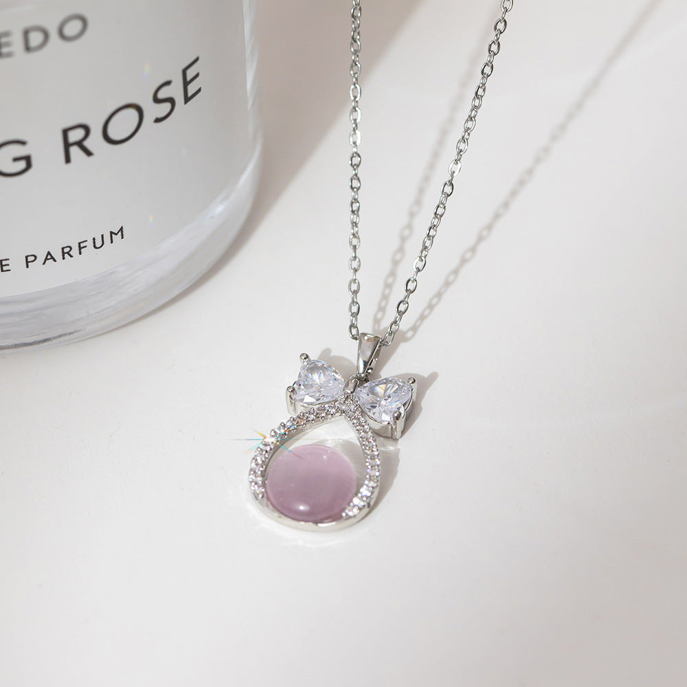 Wholesale Simple and Color Preserving Titanium Steel Women's Versatile Niche High End Exquisite Light Luxury Versatile Simple Necklace