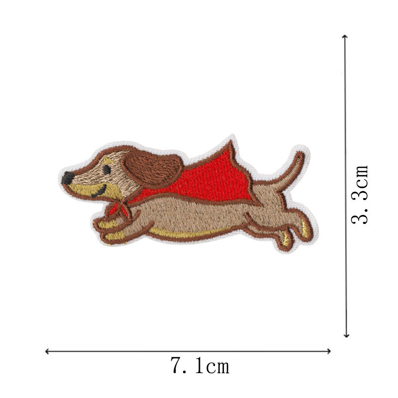 Wholesale Modern Dachshund Embroidered Patch Set 10 Pieces Cute Iron On Appliques For Sweatshirts Backpacks Coats DIY Craft Supply