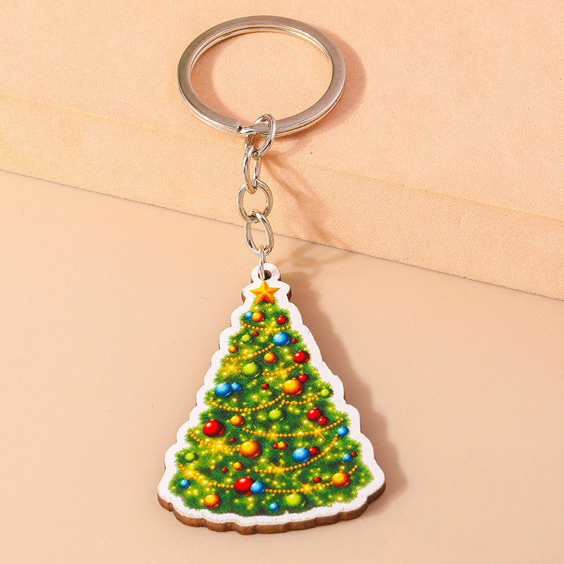 Wholesale Cartoon Christmas Tree Colorful Keychain