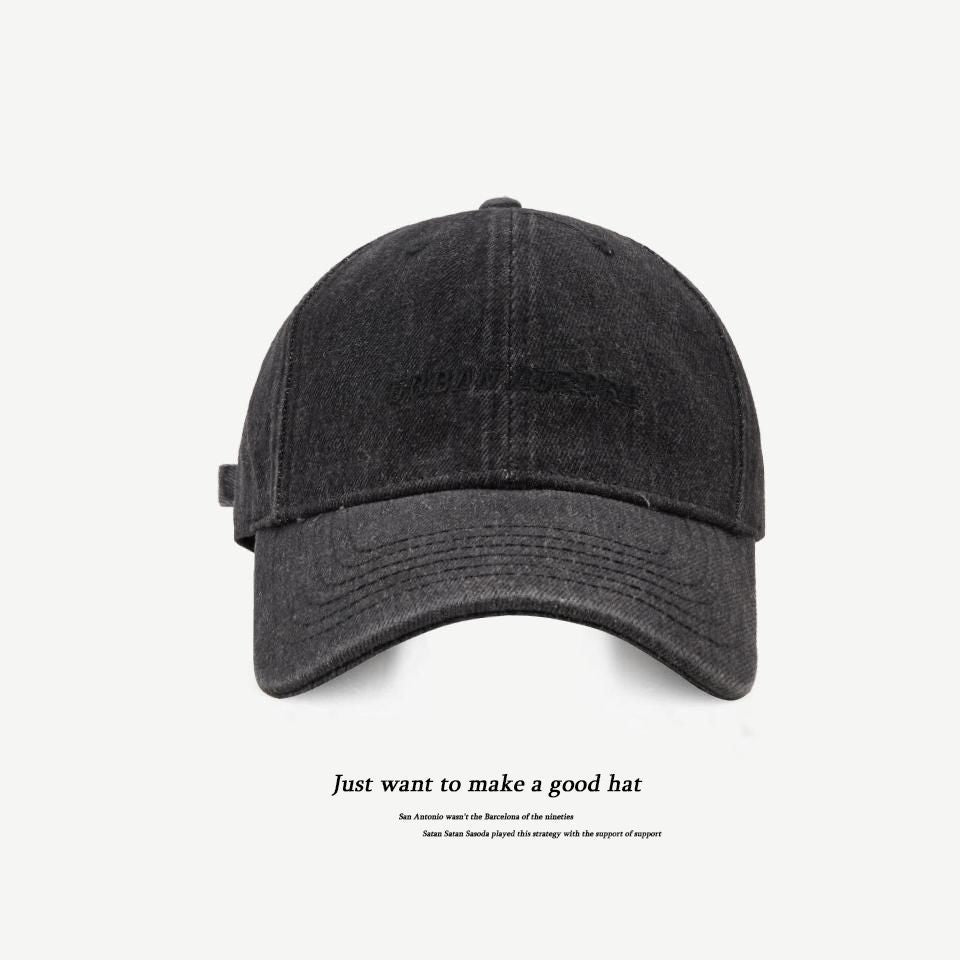 Wholesale washed denim peaked cap embroidered letters sun protection casual baseball cap