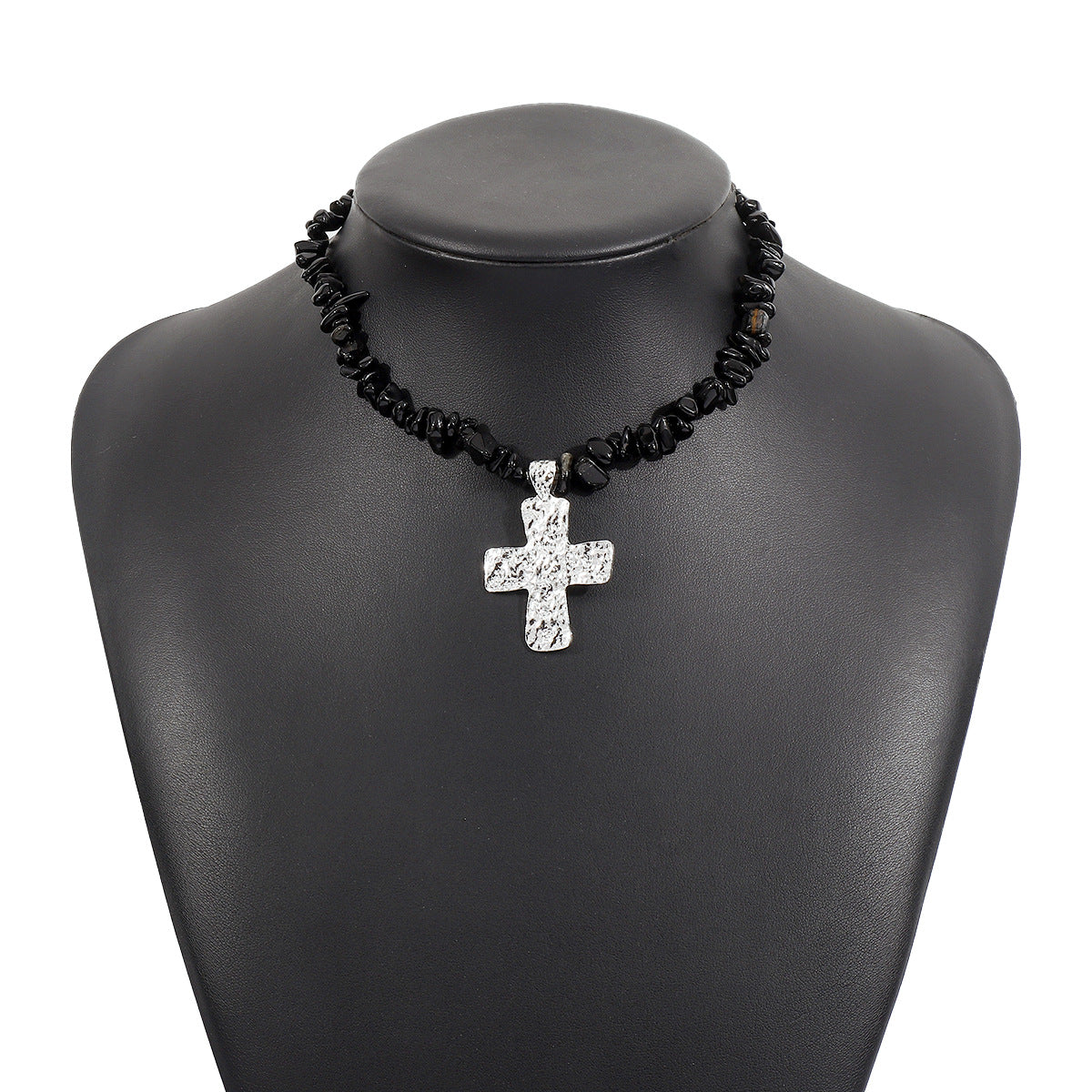 Wholesale Irregular Western Cowboy Style Natural Stone Turquoise Cross Necklace