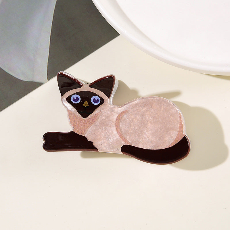 Wholesale New French Rhinestone Cat Hair Claw Clip Acrylic Hollow Women S Hair Accessory Cute Everyday Styling For Boutique Resale