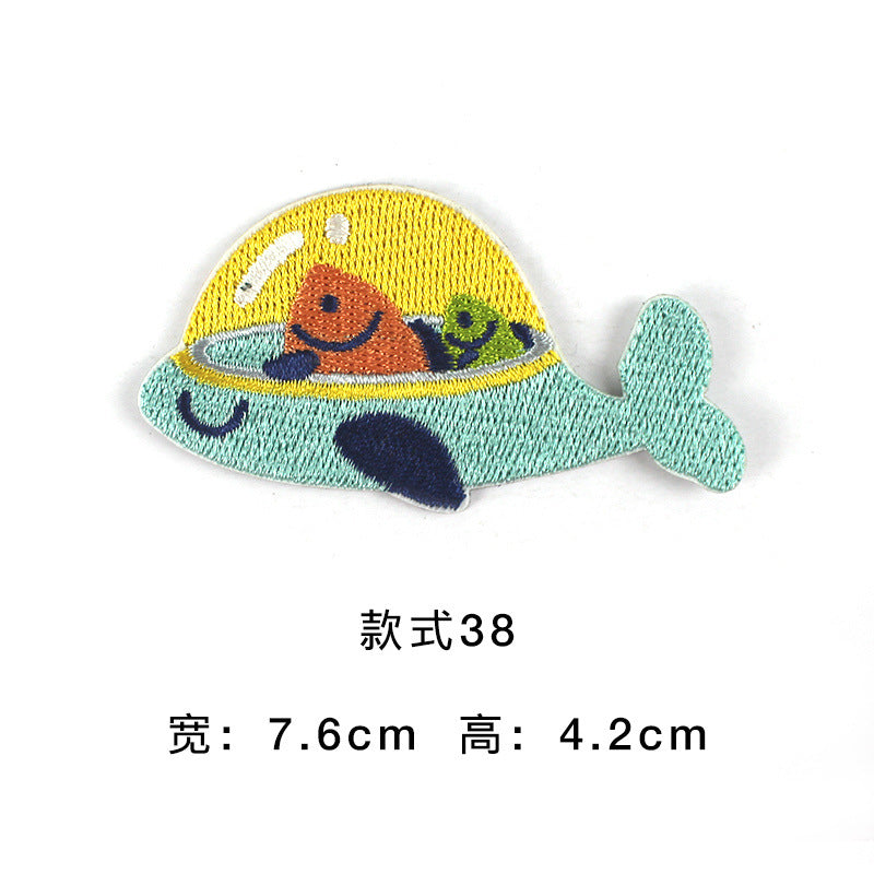 Wholesale Trendy Self Adhesive Astronaut Star Embroidered Patches Non Woven Fabric DIY Decorative For Bags Shoes Clothing Towels