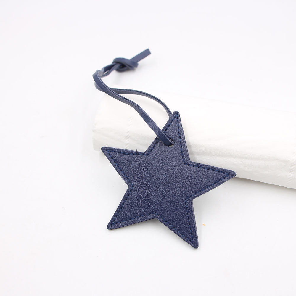 Wholesale Black PU Leather Star Bag Charm Five Point Star Pendant Lanyard Everyday Decorative Accessory For Handbags Boutique Resale