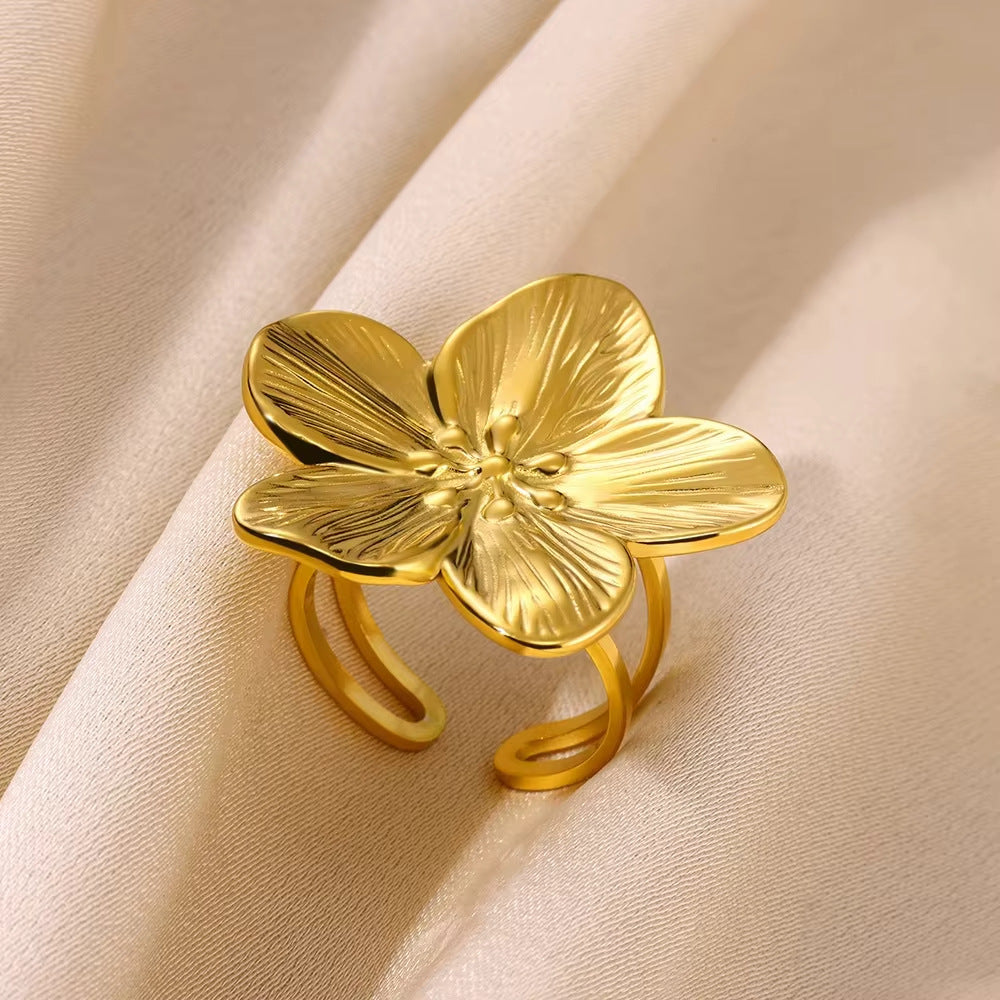 Wholesale stainless steel geometric ring niche design adjustable ring