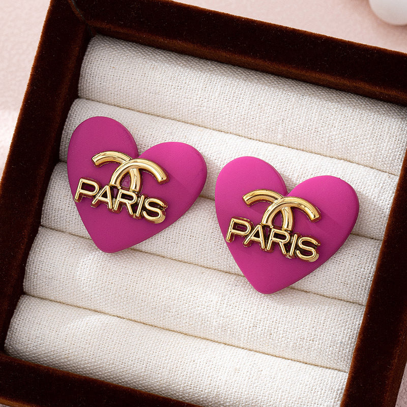 Wholesale Stylish French Retro Geometric Stud Earrings For Women Black Alloy Plated Finish Fashion Jewelry For Boutique Resale