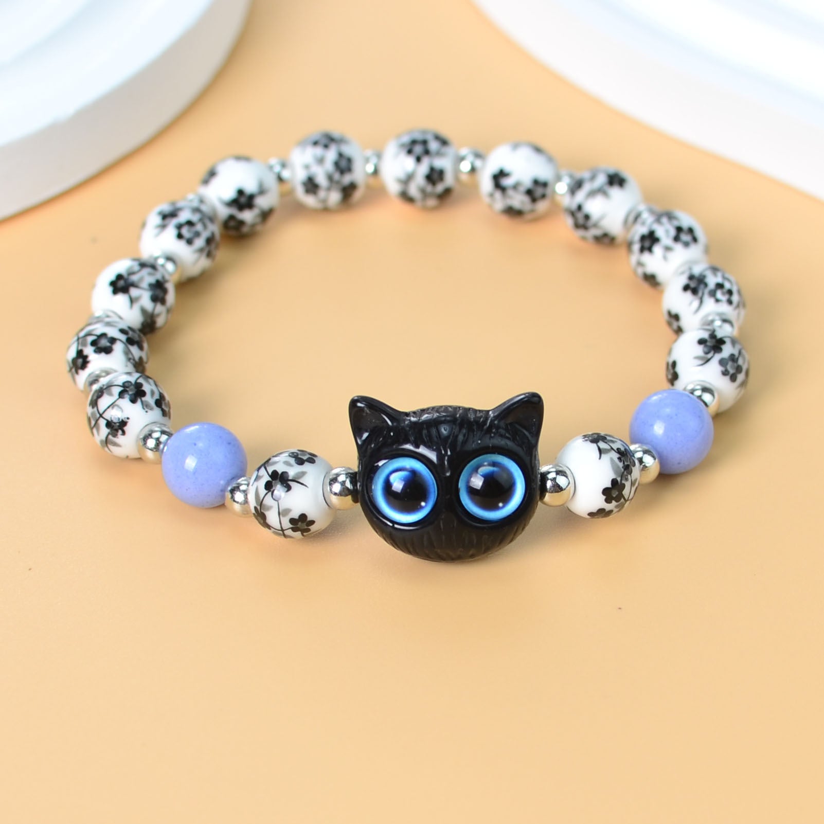 Wholesale Ceramic Jewelry Cat Bracelet Single Circle  Handmade Beaded Bracelet