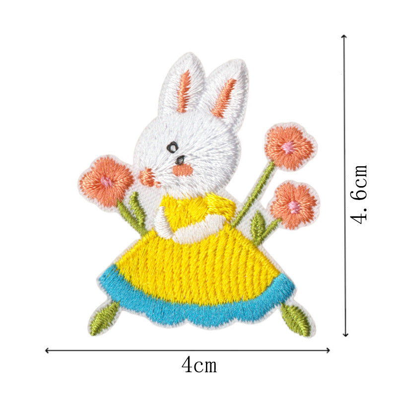 Wholesale Embroidered Cartoon Rabbit No Sew Patches 10Pcs For Clothing Repair Kids Down et Decorative Gift