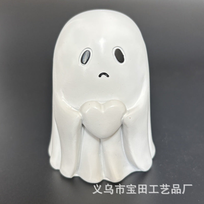 Wholesale New Halloween Cute White Ghost Party Decoration Courtyard Decoration Study Desktop Decoration Small Ornaments