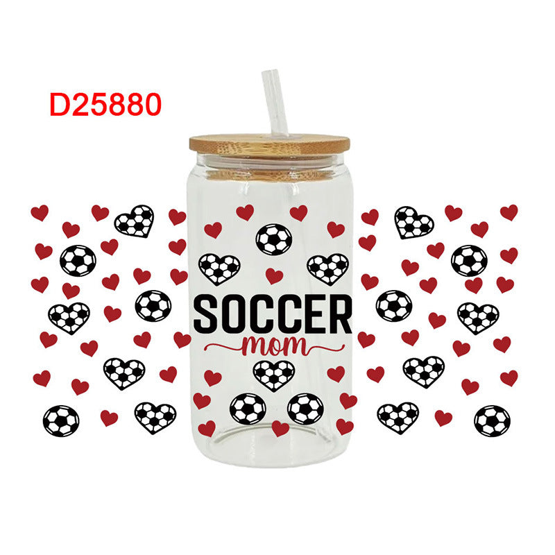Wholesale Cartoon Cute Soccer Baseball Series 16oz Cup UV DTF Wraps