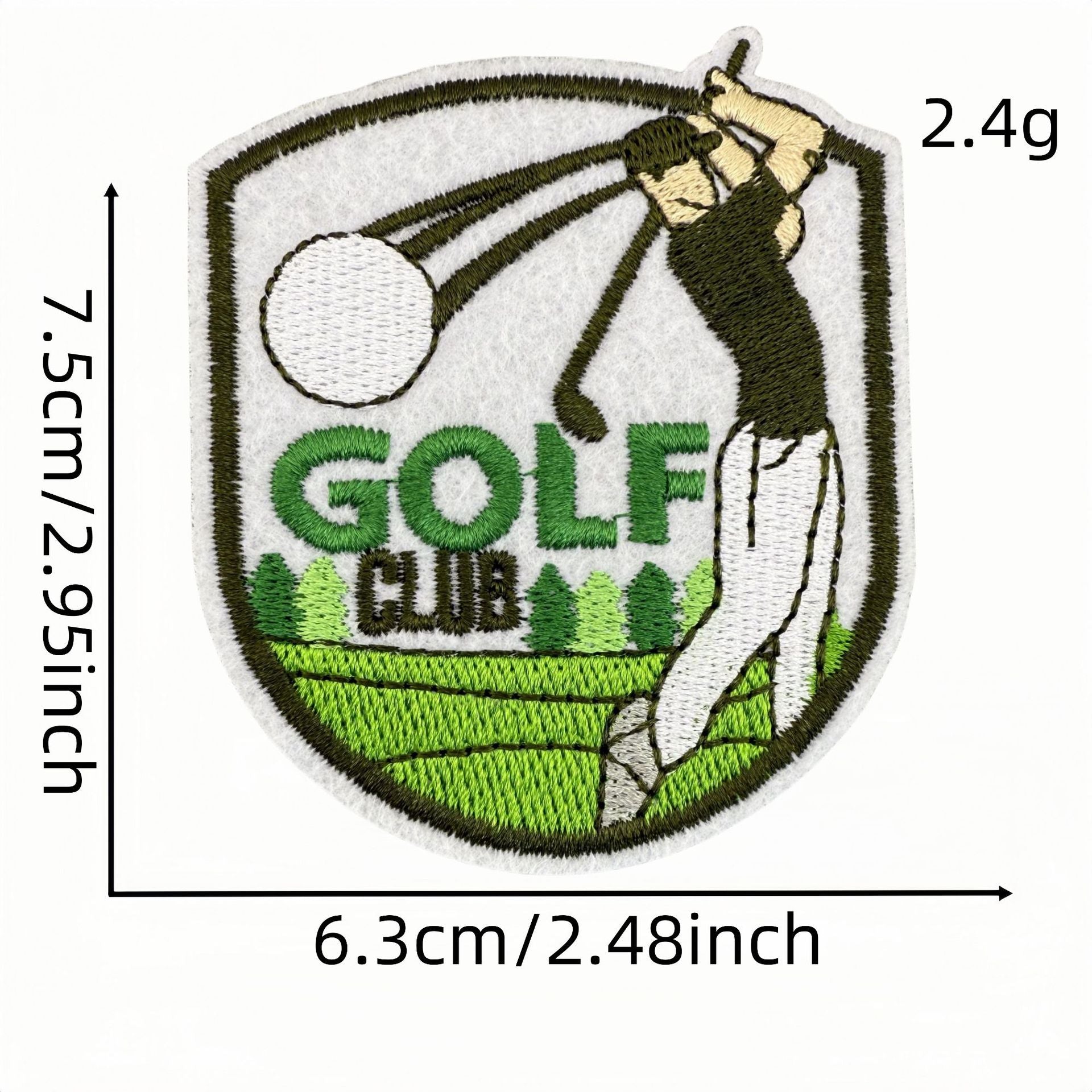 Wholesale Cartoon Golf Embroidered Iron On Patch Green Decorative Cloth Patch For Clothing Bags And DIY Crafts