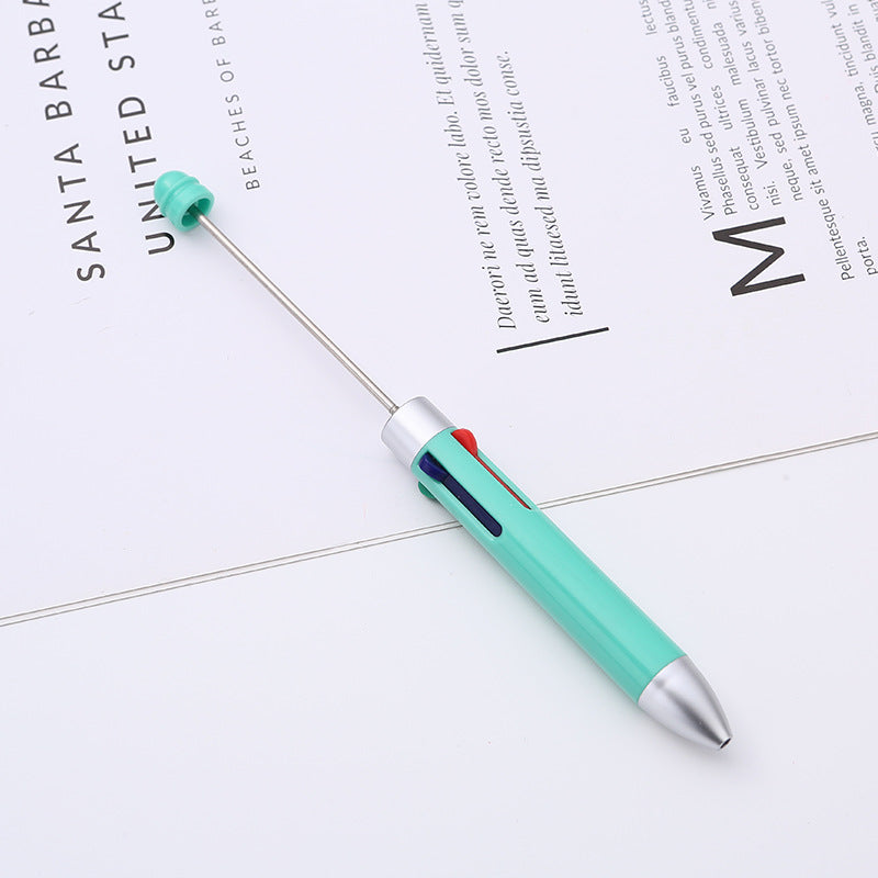 Wholesale DIY Beaded Multi Color Press Four Color Refill Plastic Ballpoint Pen