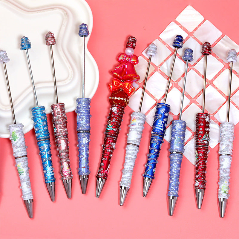 Wholesale 5pcs/pack Christmas glitter glue pearl painting Beadable pen rotating