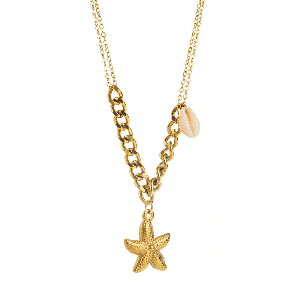 Wholesale Ocean Style Starfish Pendant Stainless Steel Necklace