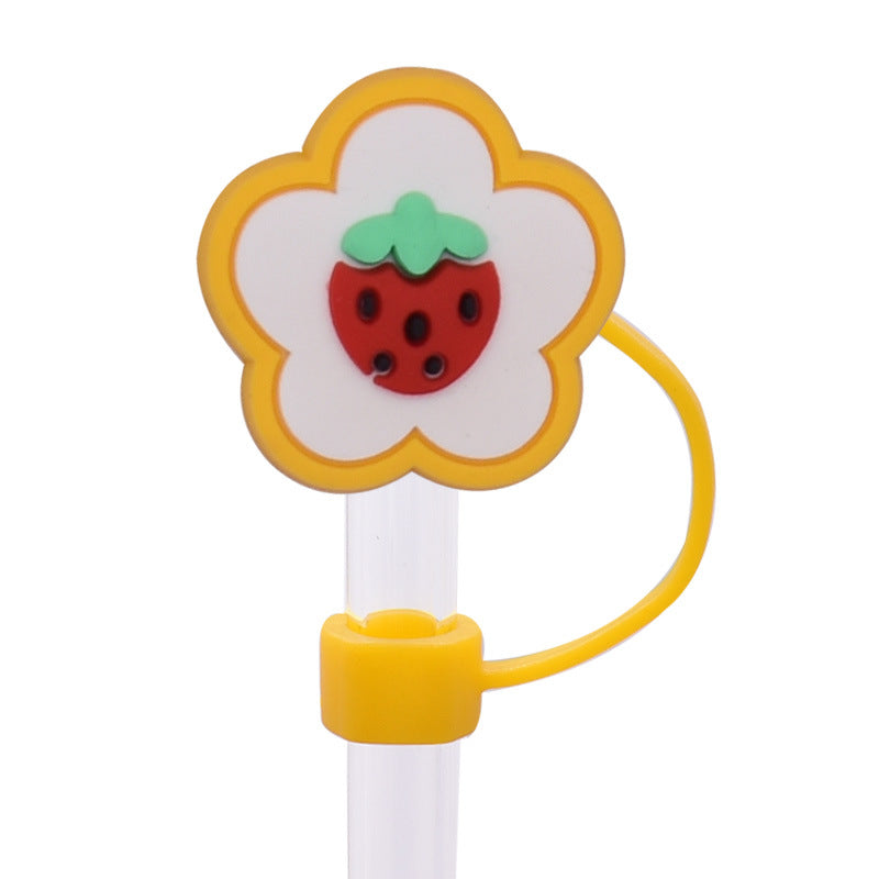 Wholesale  Random 100pcs/pack   Cute food internet celebrity straw cover  Straw Tube Cap