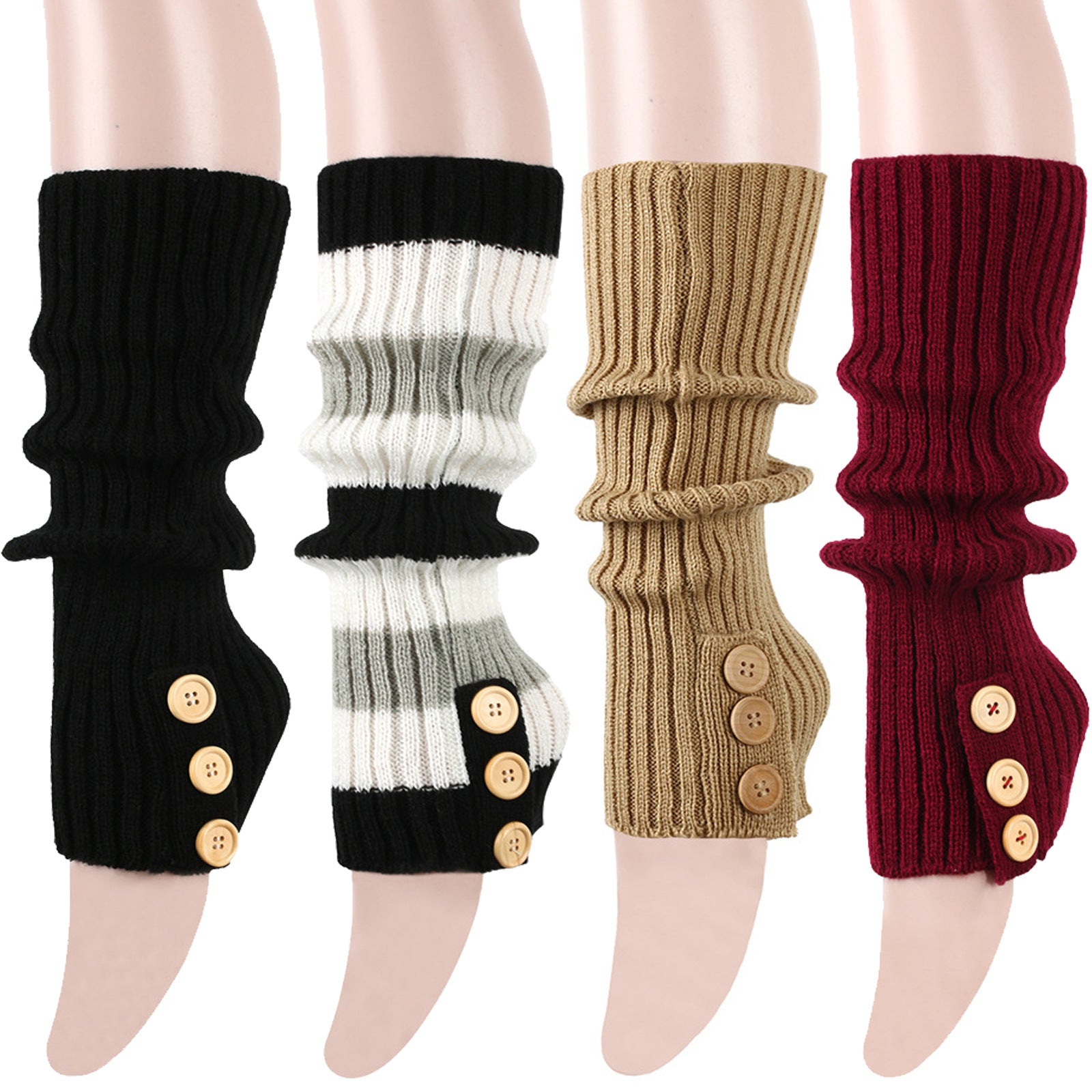 Wholesale Autumn and Winter Warm Cover Long Boot Cover Pile Socks Warm Foot Cover JK Socks Button Socks