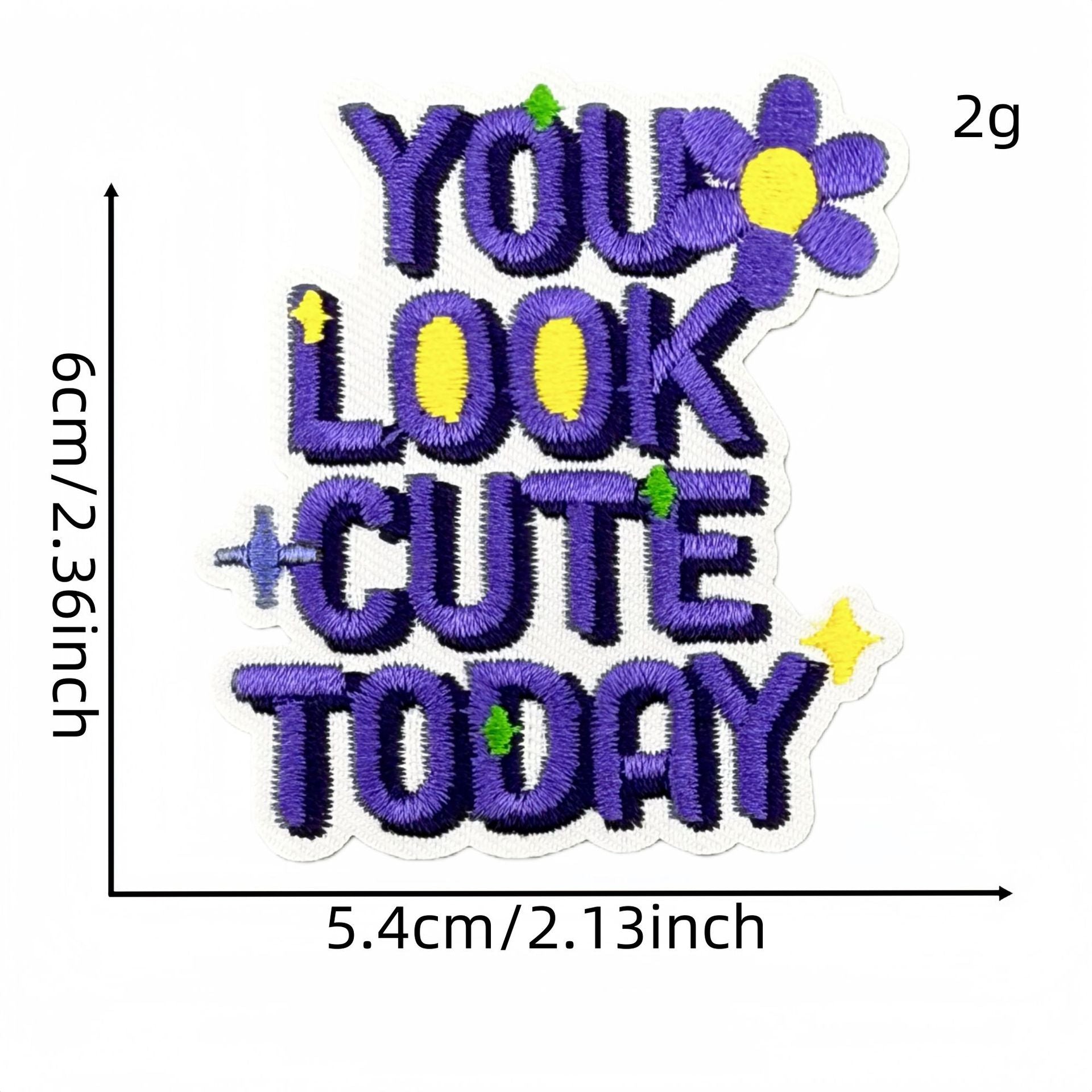 Wholesale Purple Graffiti Inspirational Embroidered Patch Iron On Applique For Clothing Bags DIY Craft