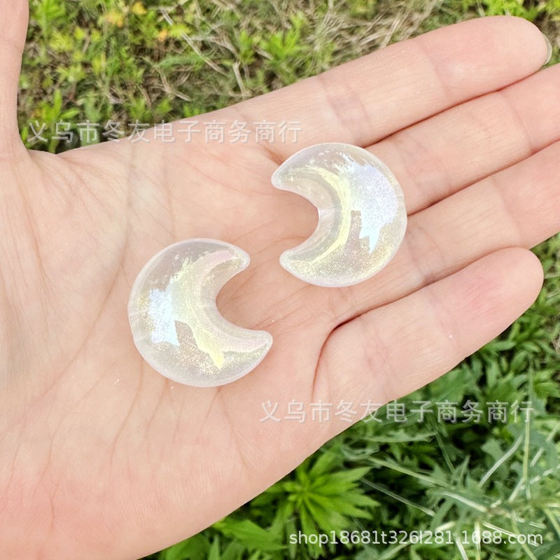 Wholesale 50pcs/pack Moon Small Crescent Moon Hole Beads DIY Acrylic Beads