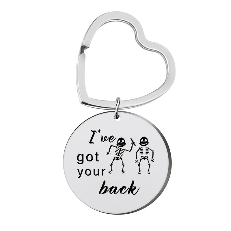 Wholesale Round Brand Stainless Steel Keychains