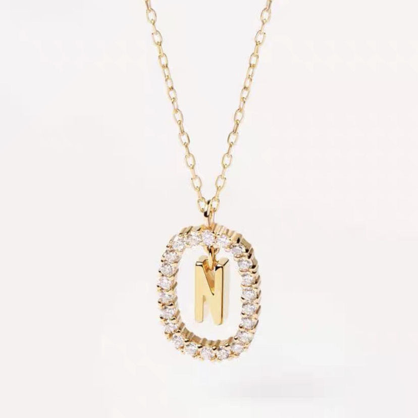 Wholesale Twenty Six Alphabet Pendants Copper Necklaces