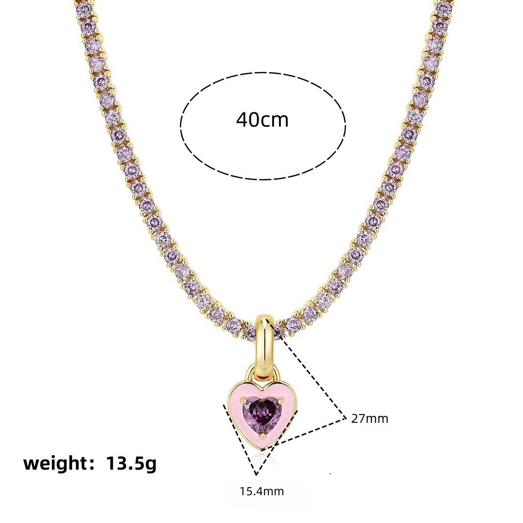 Wholesale Trendy Colorful Emerald Zircon Tennis Choker Necklace Short Copper Chain Women S Chic Fashion Jewelry Boutique Resale Gift
