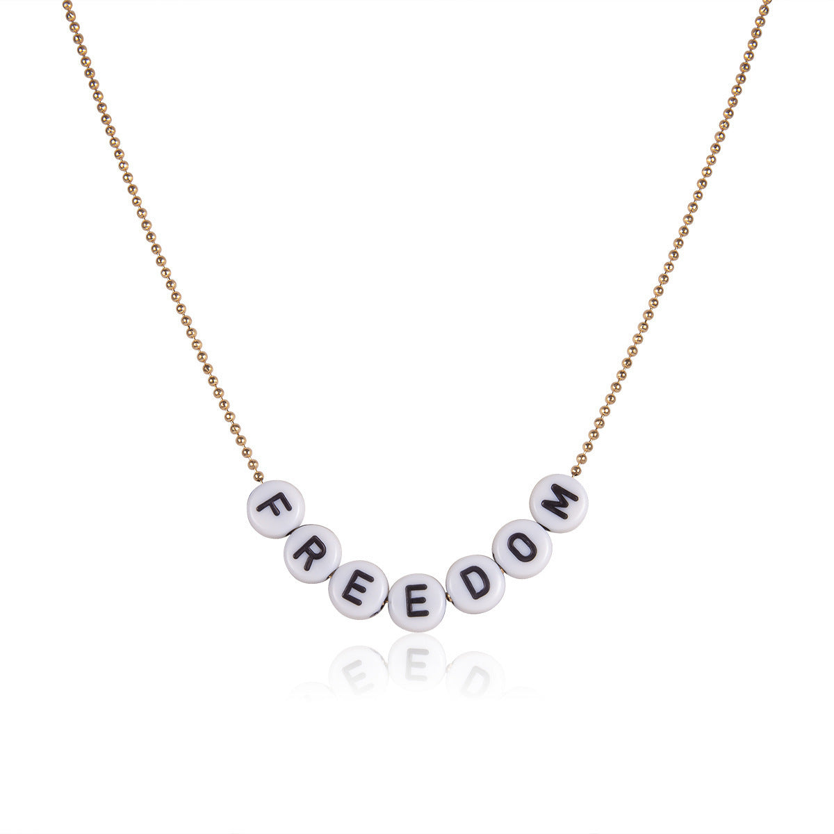 Wholesale Simple Geometric Round English Letter Necklace