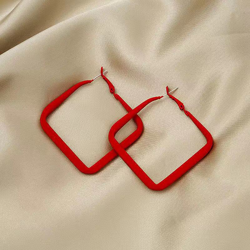 Wholesale Candy Colored Baking Paint Geometric Earrings