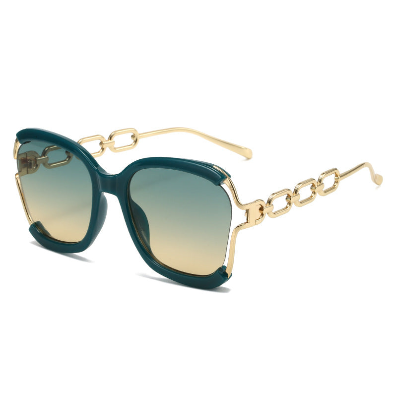 Wholesale Chain Fashion Metal Hollow Brushed Sunglasses