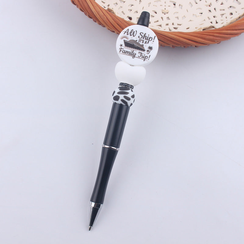 Wholesale Beaded Pens Black Silicone Beaded Pen