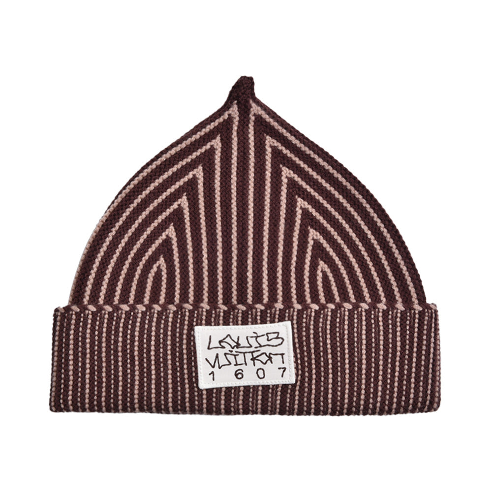 Wholesale Striped Knitted Hat Autumn and Winter Warm Windproof Woolen Hat