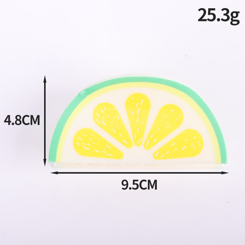 Wholesale PVC Korean Style Fruit Hair Clips Cute Lemon Strawberry Claw Clip For Everyday Styling Gift