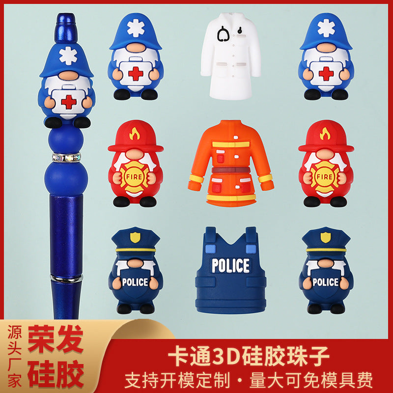 Wholesale 20pcs/ pack 3D silicone beads DIY doll food grade beads