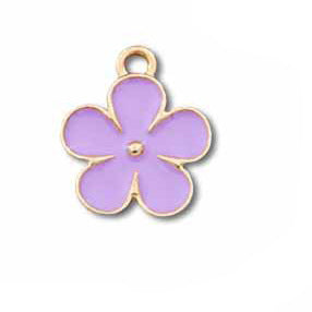 Wholesale 10pcs Small Flower Diy Alloy Oil Drip Keychain Pendant