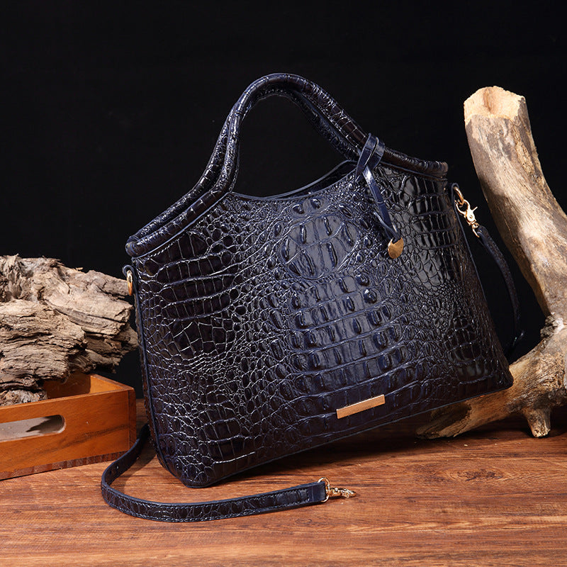 Wholesale PU Hand-held Crossbody Retro Multi-color Three-dimensional Concave and Convex Crocodile Pattern Shoulder Bag
