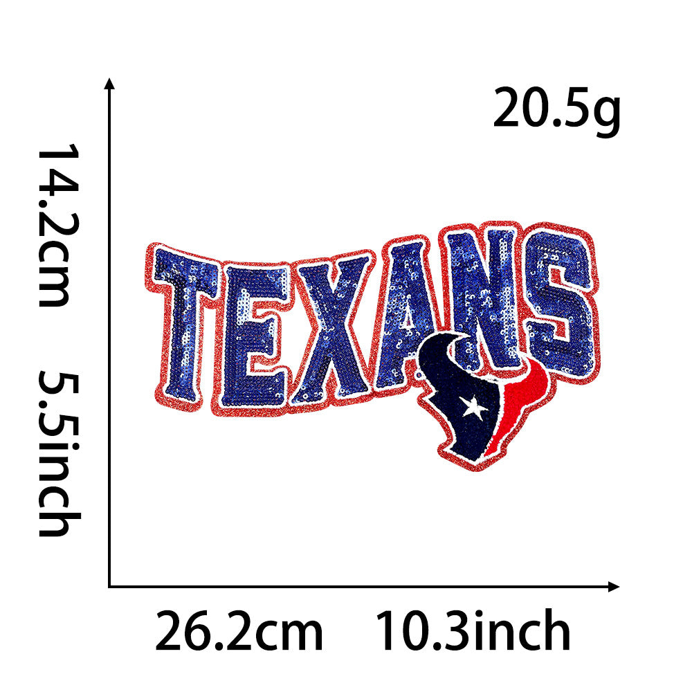 Wholesale Football Team Sequin Logo Patches Stylish Embroidered Applique For ets Boutique DIY Supply OLY Exclusive
