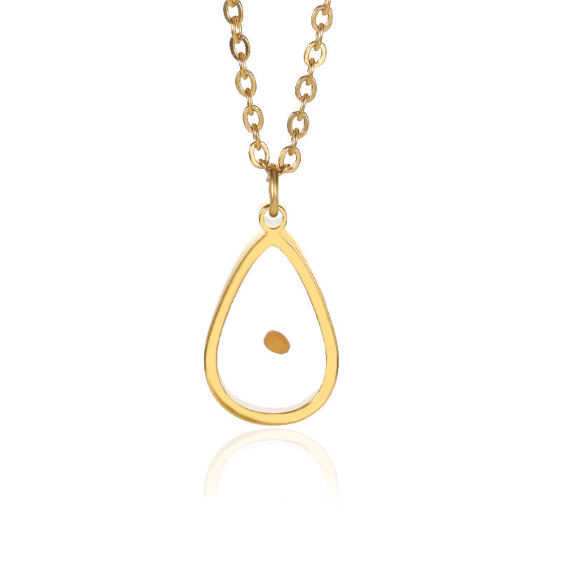 Wholesale fashion shepherd' s purse seed wishing Oval time Stainless Steel necklace