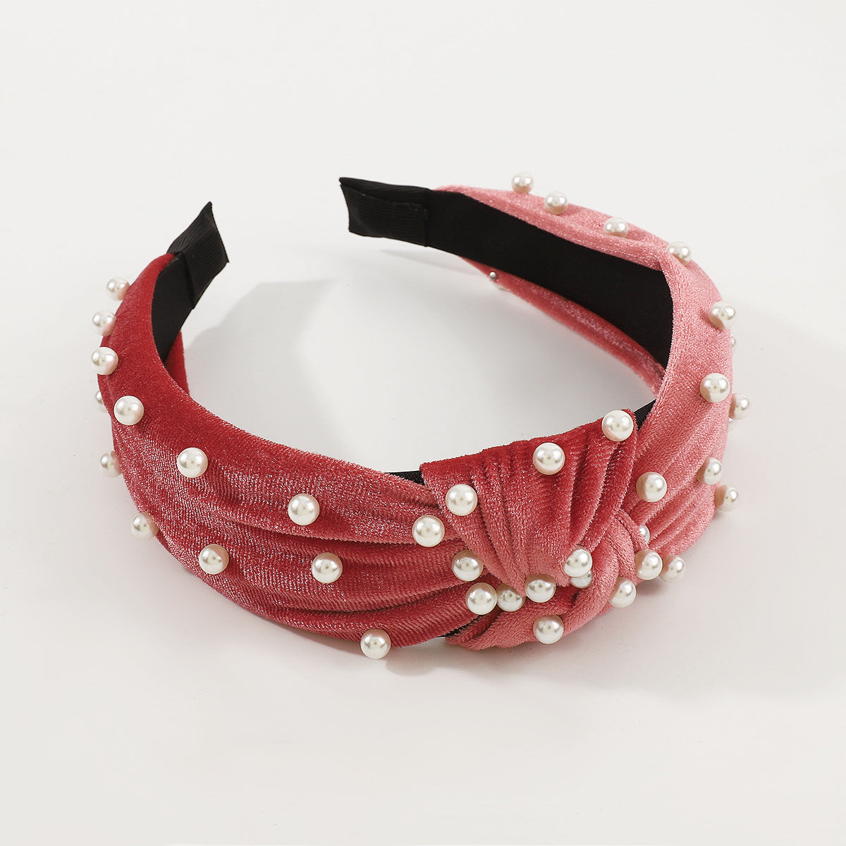 Wholesale Beaded Flannel Multi-color Knotted Fabric Headband