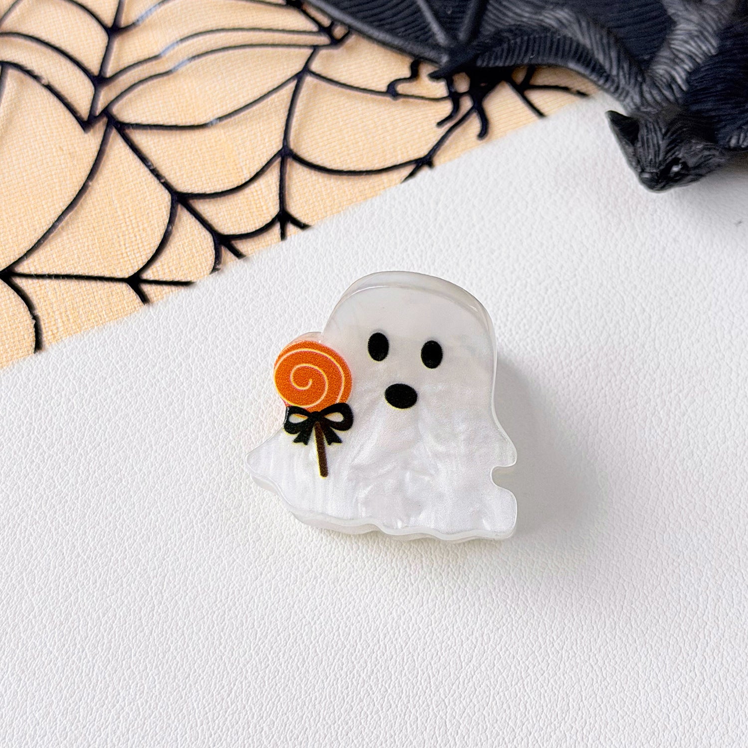 Wholesale  Themed Hair Claw Clips Ghost Pumpkin Black Cat Owl Design Fabric Hair Accessory Gift