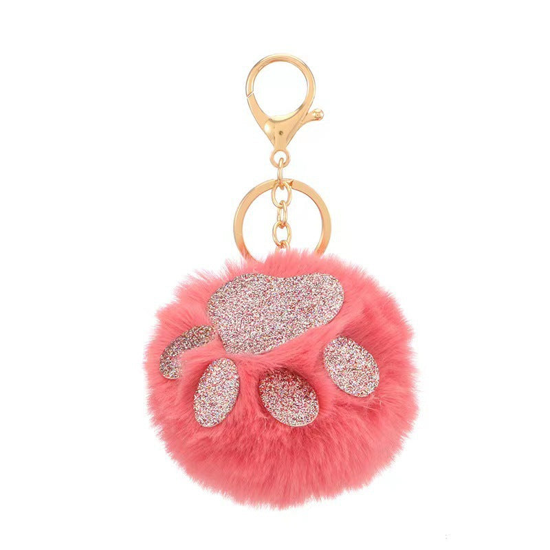 Wholesale Fur Ball Cat Claw Plush Keychain