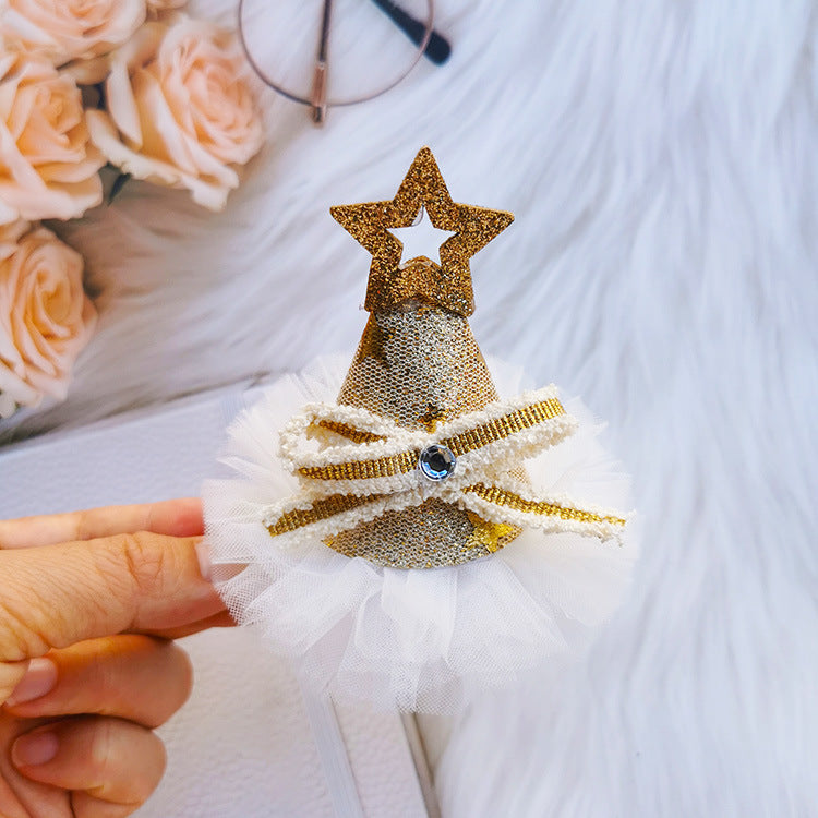 Wholesale Cute Bow Hairpin Birthday Hat Hairpin