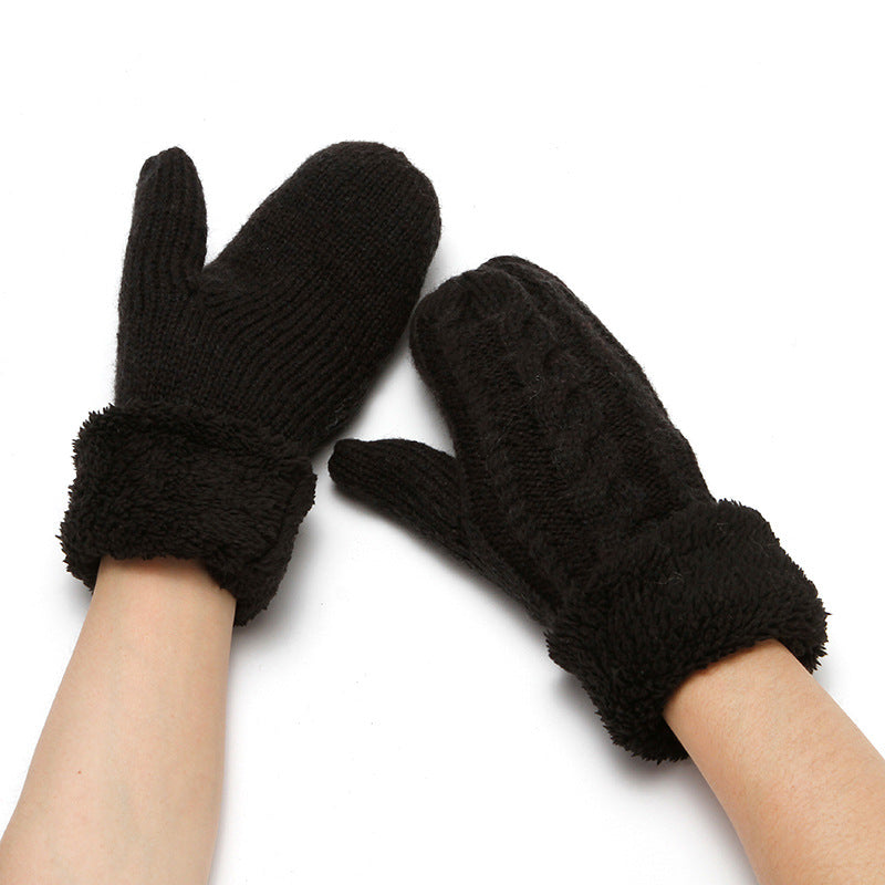 Wholesale Knitted Wool Warm and Thick Acrylic Fiber Glove