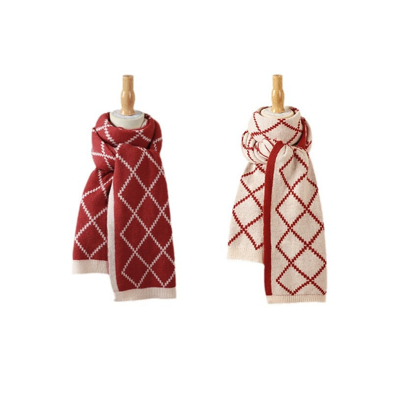 Wholesale Christmas Deer Winter Warm Plaid Scarves