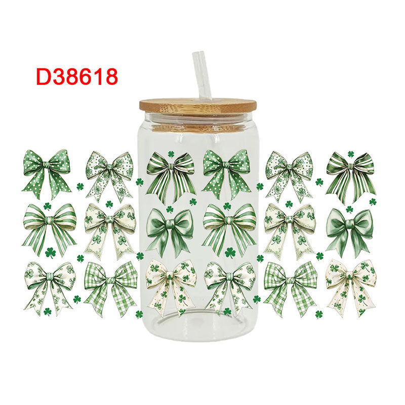 Wholesale UV transfer sticker for glass cups crystal label crystal sticker 16OZ UV DTF WRAPS