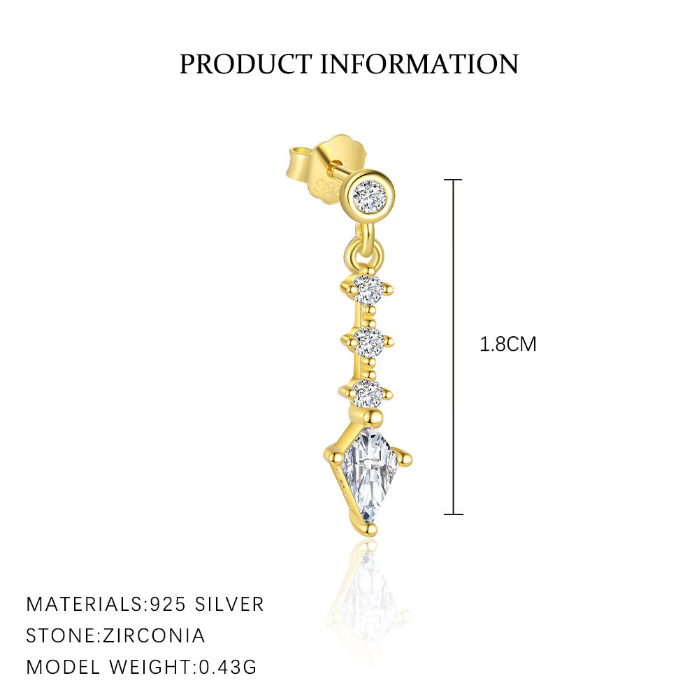 Wholesale Geometric Water Drop Zircon Earrings Ear Studs